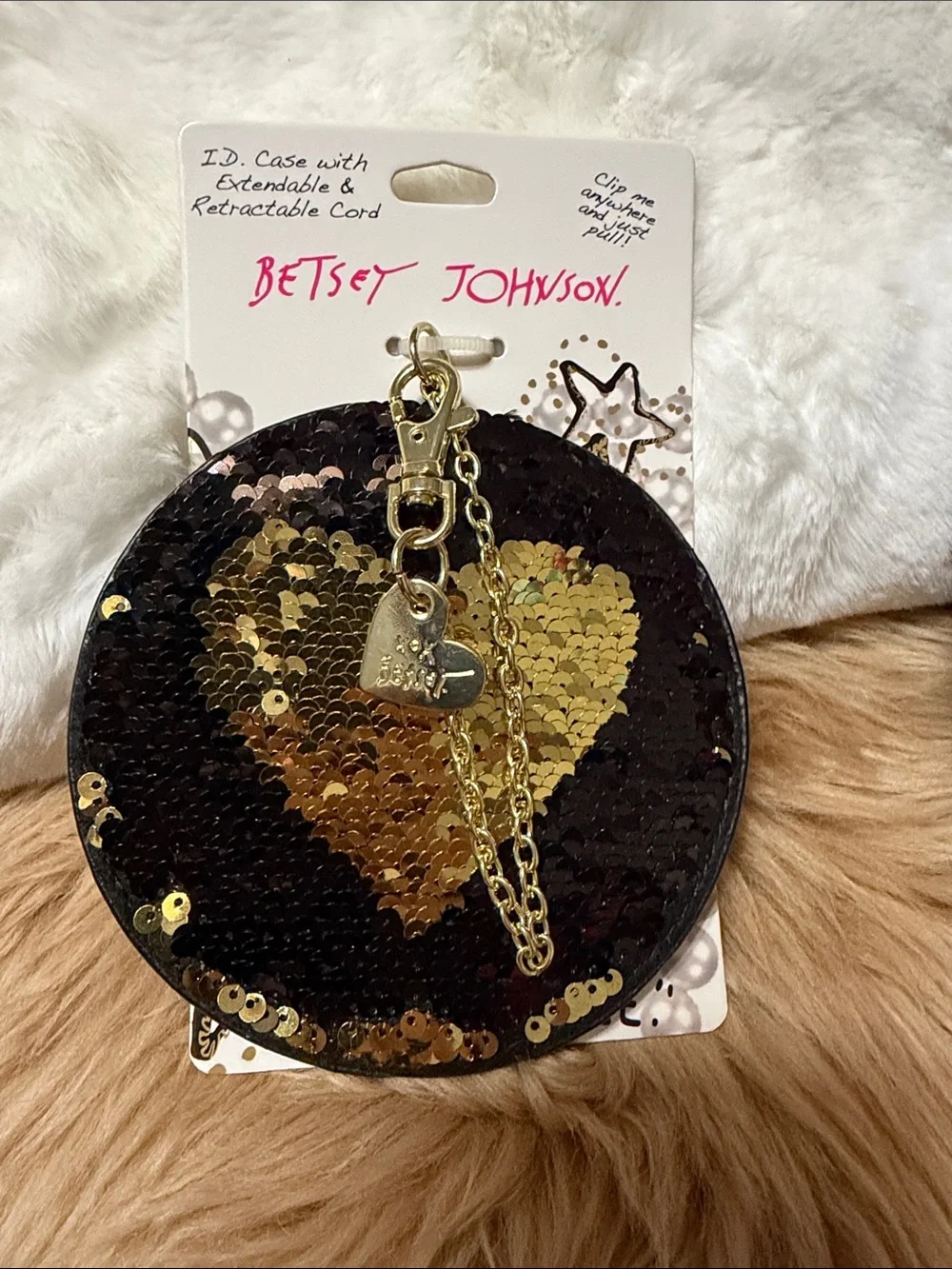 Betsy Johnson Mini Skulls Backpack & Bag Charm/ID Case NWT